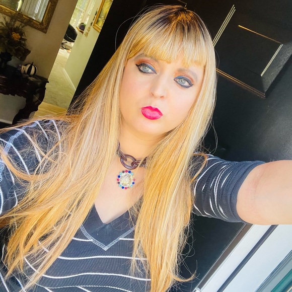 Long straight ombré wig with bangs 100% human hair BLEND must have ❤️ - Picture 5 of 15